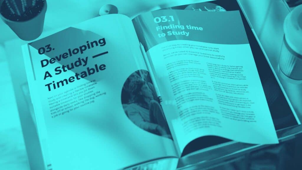 Oxbridge study guide turn to a page on developing a study time table and finding time to study