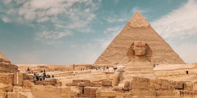 An image of Egyptian pyramids