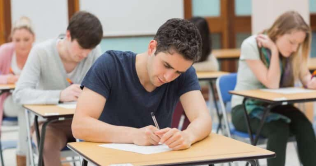 A student taking their exams 