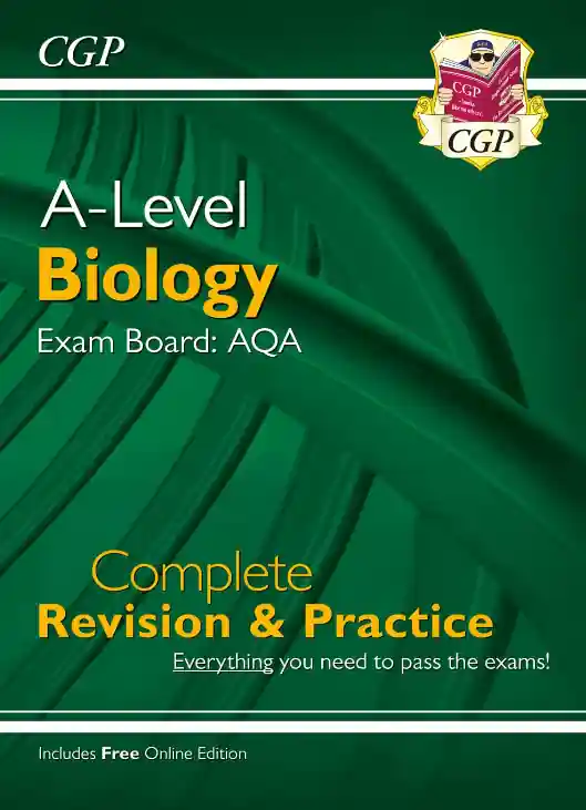 The front cover of the CPG A-level biology book
