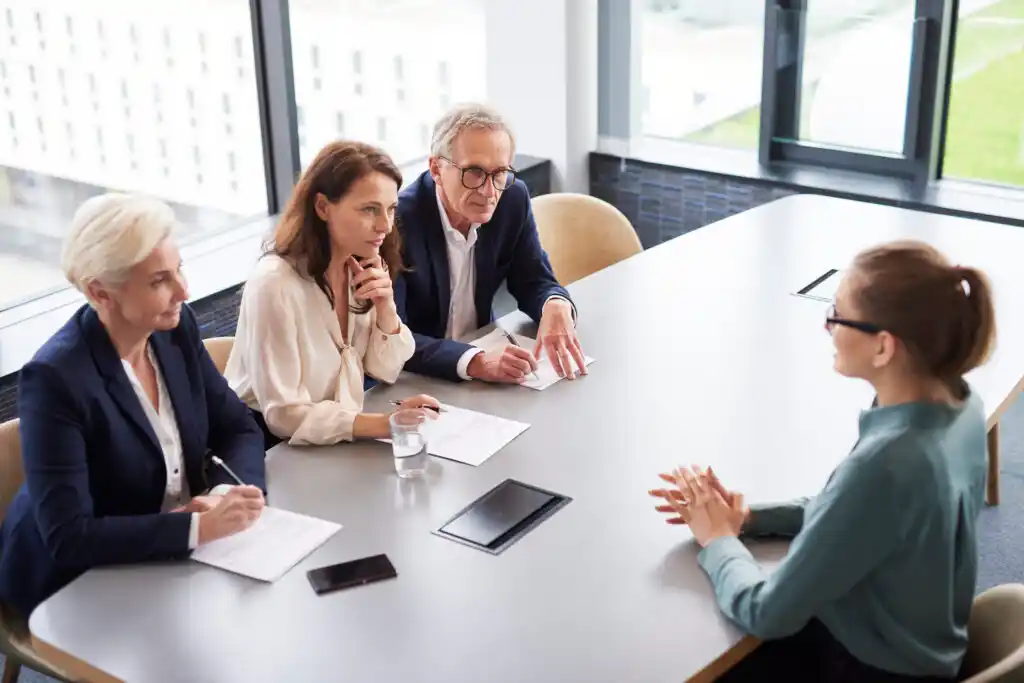 Woman in a job interview